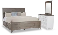 Heron Cove Light Tone Storage Panel Bedroom With Two-tone Cases