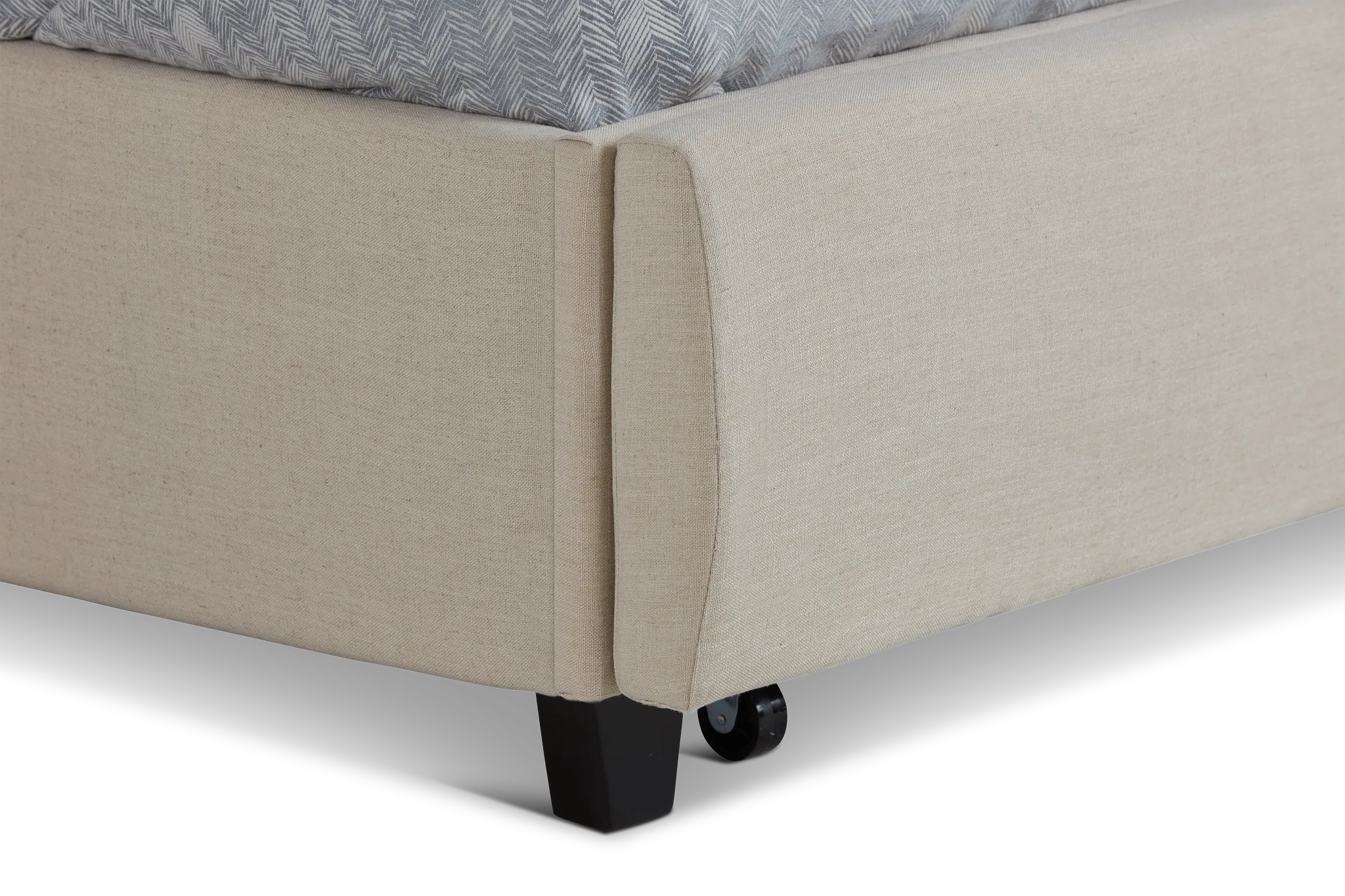 Rylee Beige Uph Platform Storage Bed