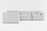 Destin Sea Lane Dark Gray Fabric 5-piece Modular Sectional