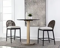 Selma Whitegray 24" Upholstered Barstool