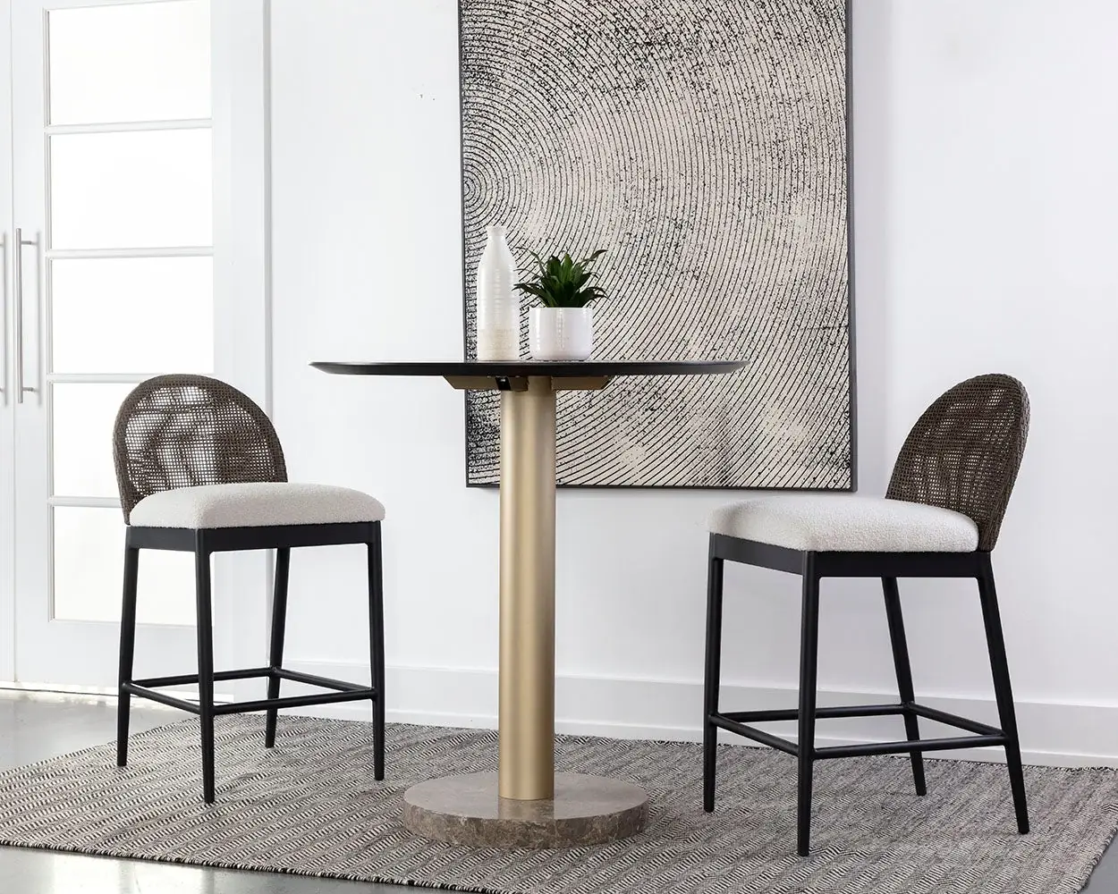 Selma Whitegray 24" Upholstered Barstool Selma Whitegray 24" Upholstered Barstool