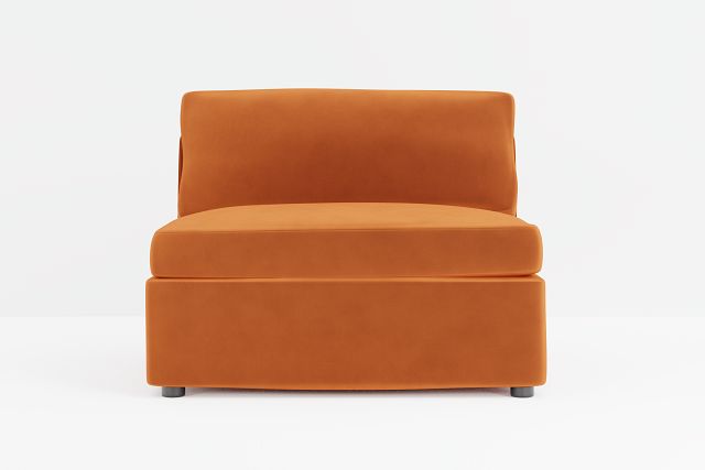 Destin Joya Orange Velvet Armless Chair