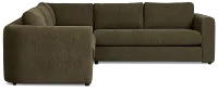 Alma Dark Green Fabric Small 2-arm Wedge Sectional
