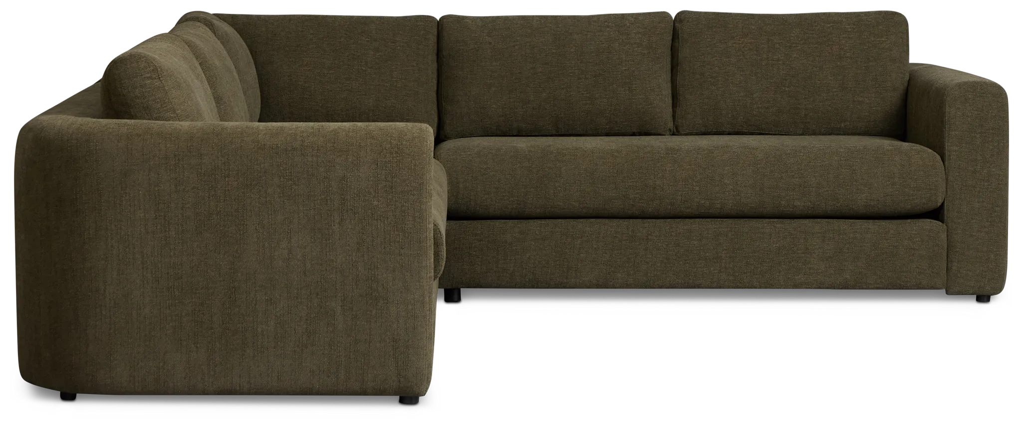 Alma Dark Green Fabric Small 2-arm Wedge Sectional