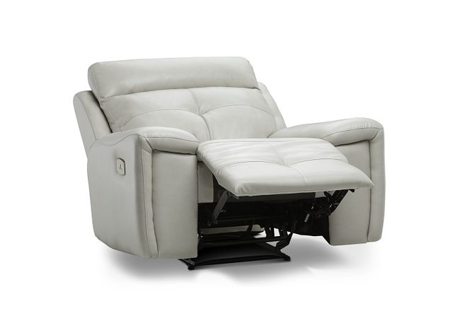 Chandler Light Gray Micro Power Recliner