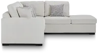 Blakely White Fabric Small Right Bumper Sectional