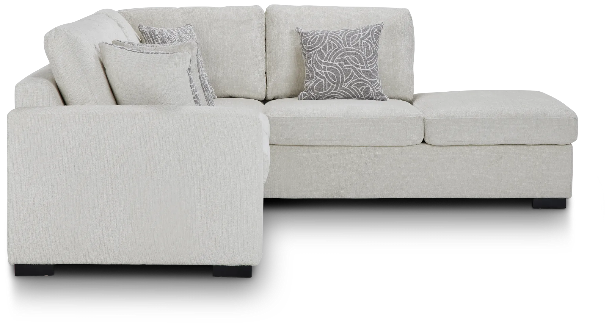 Blakely White Fabric Small Right Bumper Sectional