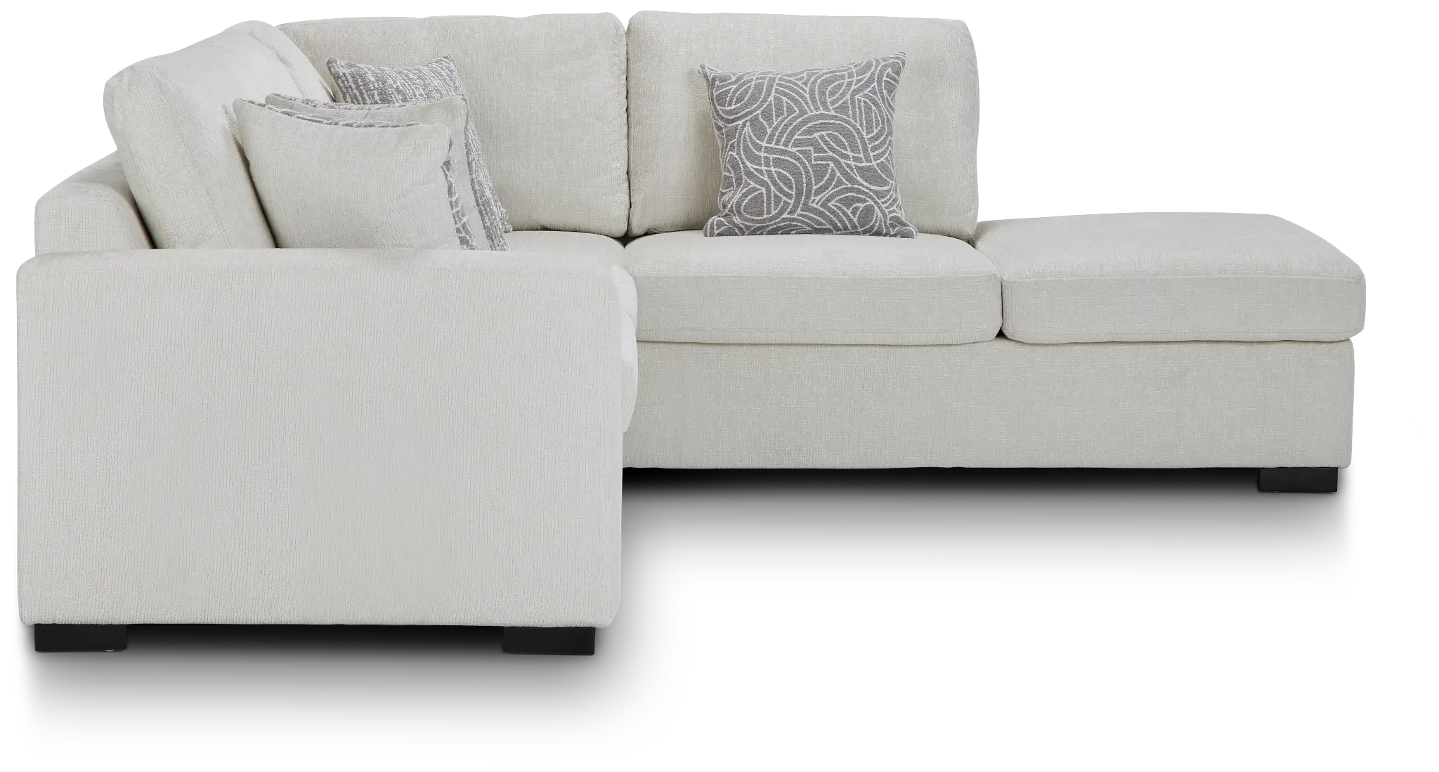 Blakely White Fabric Small Right Bumper Sectional Blakely White Fabric Small Right Bumper Sectional
