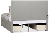 Charleston Gray Panel Bed With 4 Storage Drawers