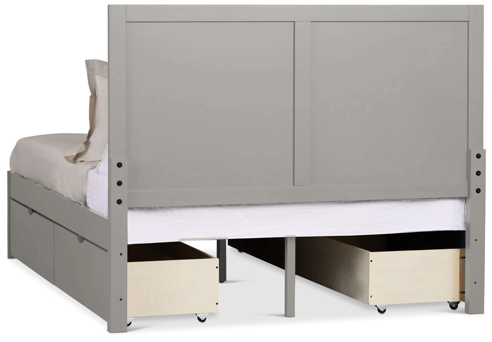 Charleston Gray Panel Bed With 4 Storage Drawers Charleston Gray Panel Bed With 4 Storage Drawers