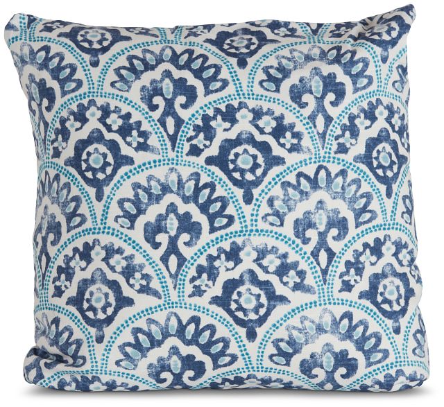 Tomini Blue Fabric 20" Accent Pillow