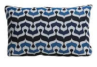 Croquet Dark Blue Lumbar Indoor/outdoor Accent Pillow