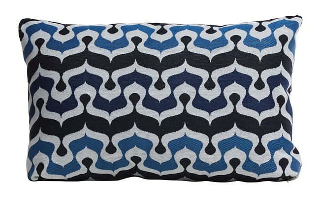 Croquet Dark Blue Lumbar Indoor/outdoor Accent Pillow