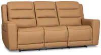 Wilder Brown Leather Power Reclining Sofa with Power Headrest