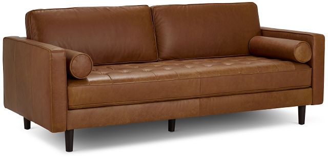 Ezra Brown Leather Sofa (1)
