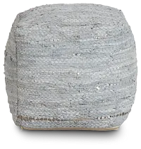 Ayana Silver Accent Pouf
