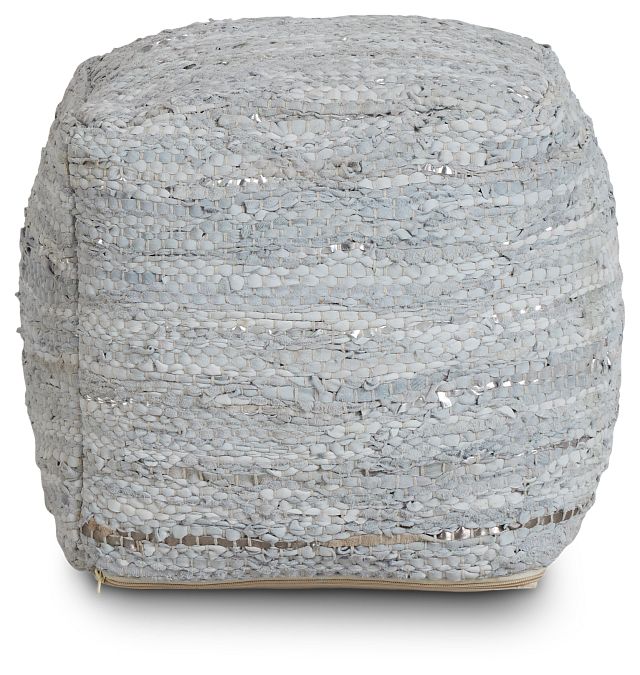 Ayana Silver Accent Pouf