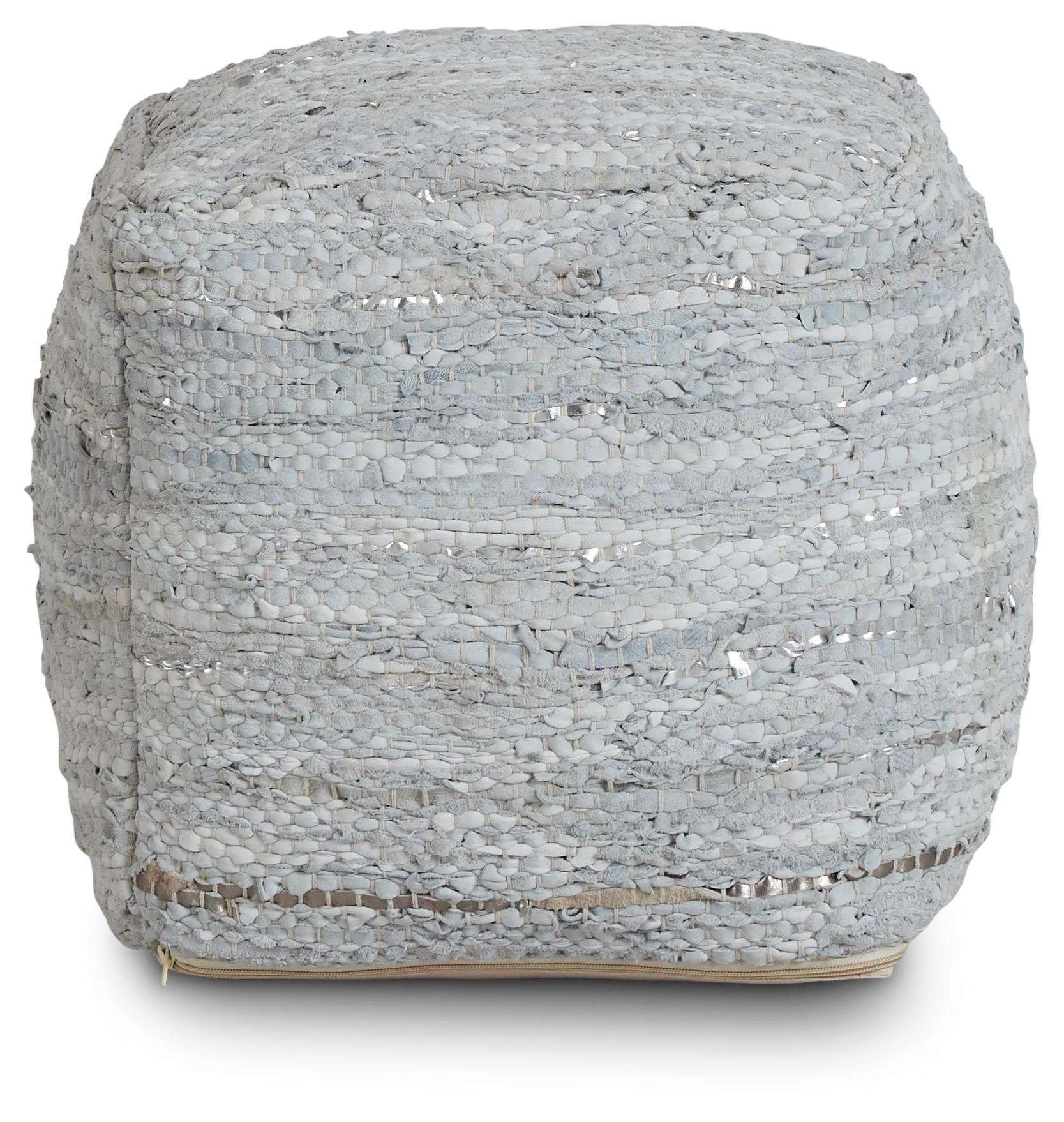 Ayana Silver Accent Pouf