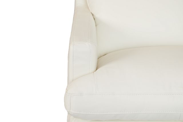 Amari White Leather Medium Right Chaise Sectional
