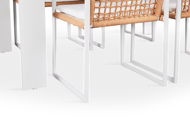 Sunrise Teak 65" Rectangular Table & 4 Aluminum Arm Chairs