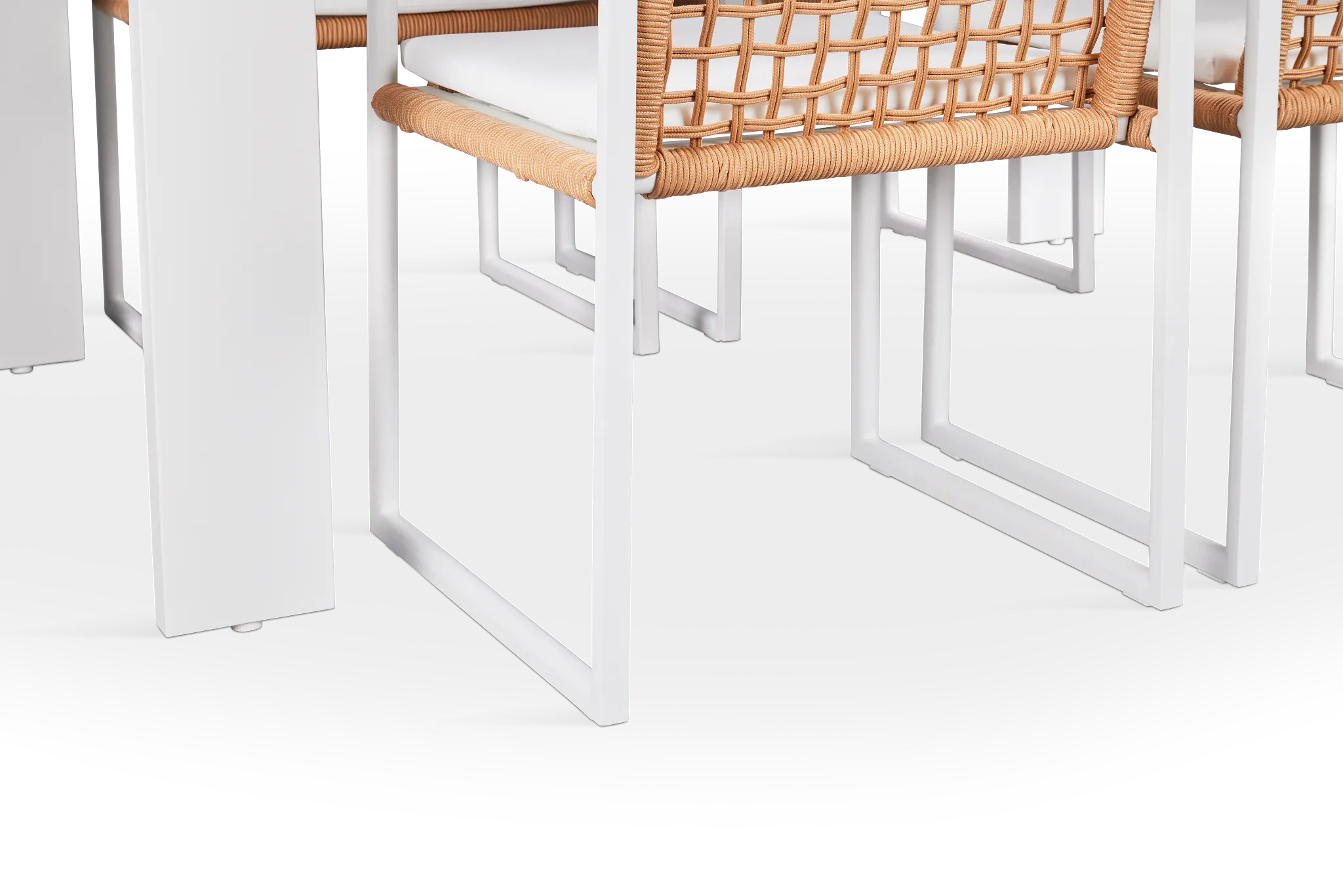 Sunrise Teak 65" Rectangular Table & 4 Aluminum Arm Chairs