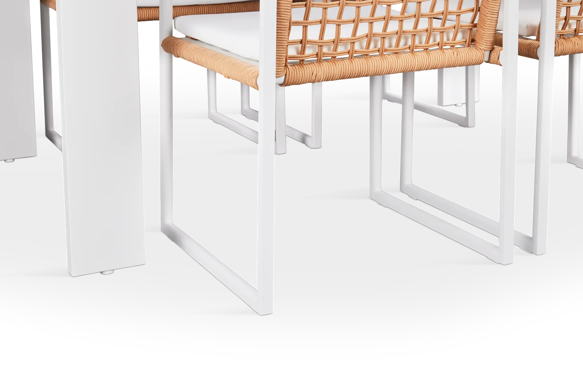 Sunrise Teak 65" Rectangular Table & 4 Aluminum Arm Chairs Sunrise Teak 65" Rectangular Table & 4 Aluminum Arm Chairs