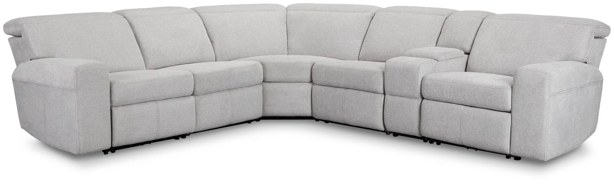 Callum Light Gray Fabric Medium Dual Power 2-arm Reclining Sectional