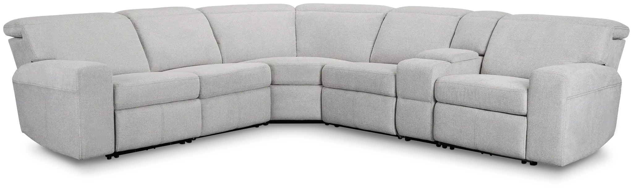 Callum Light Gray Fabric Medium Dual Power 2-arm Reclining Sectional Callum Light Gray Fabric Medium Dual Power 2-arm Reclining Sectional
