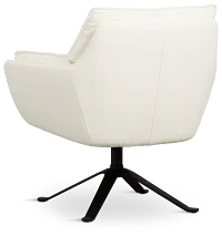 Farley White Micro Swivel Accent Chair