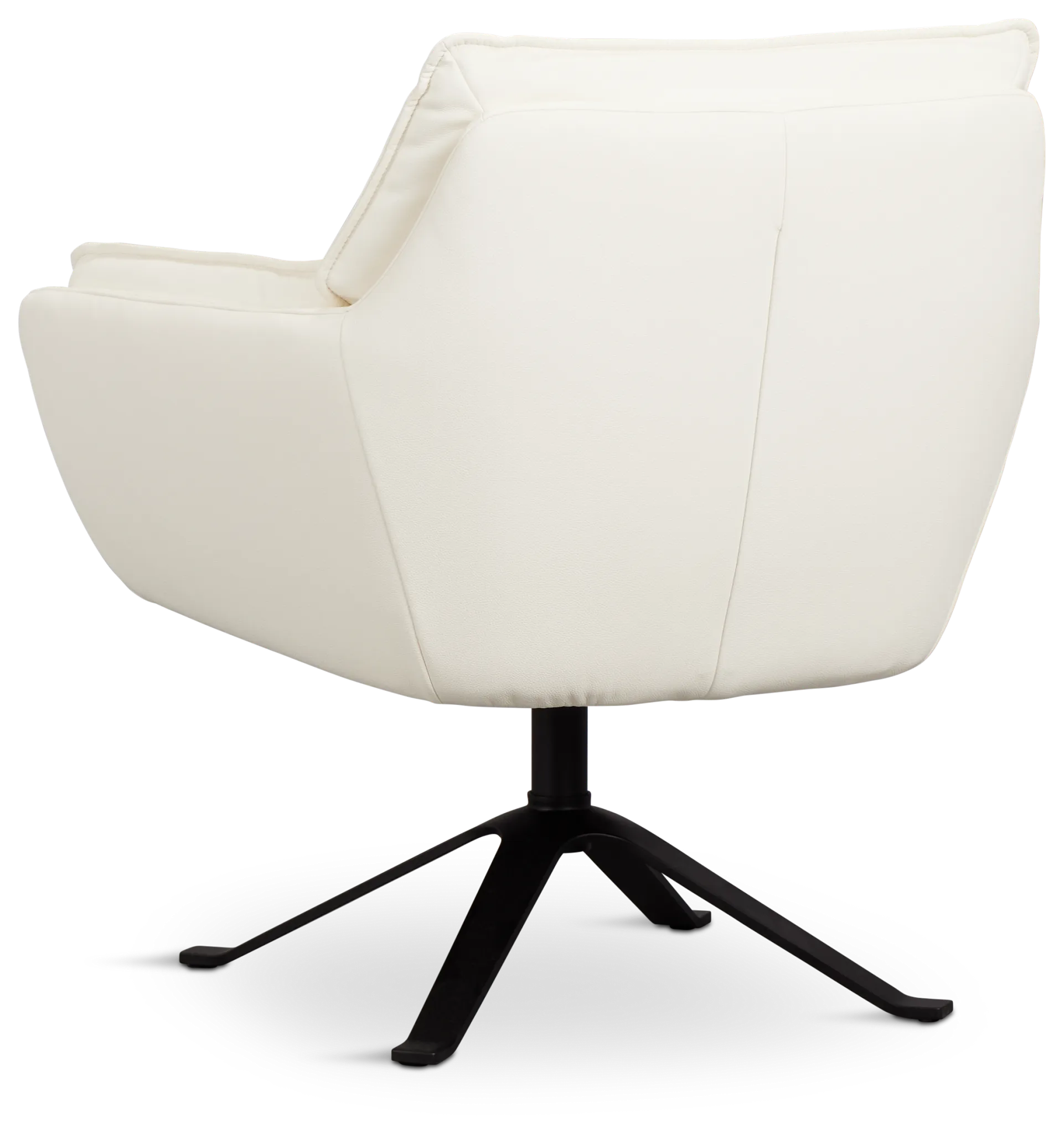 Farley White Micro Swivel Accent Chair