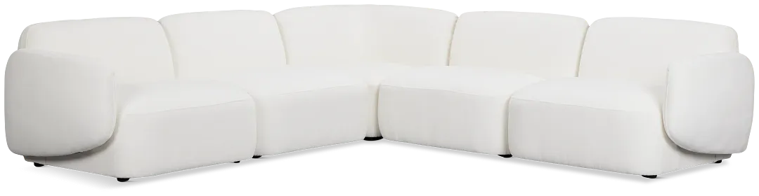 Halsey White Fabric Small Two-arm Sectional
