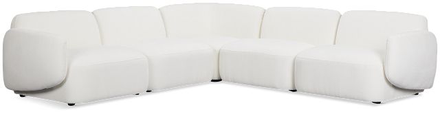 Halsey White Fabric Small Two-arm Sectional