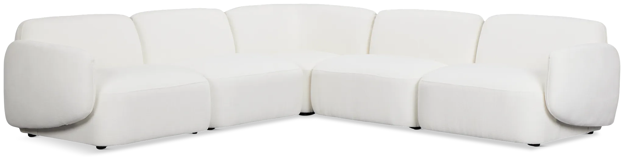 Halsey White Fabric Small Two-arm Sectional