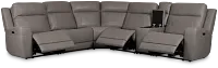 Colton Light Gray Micro Medium Triple Power 2-arm Sectional