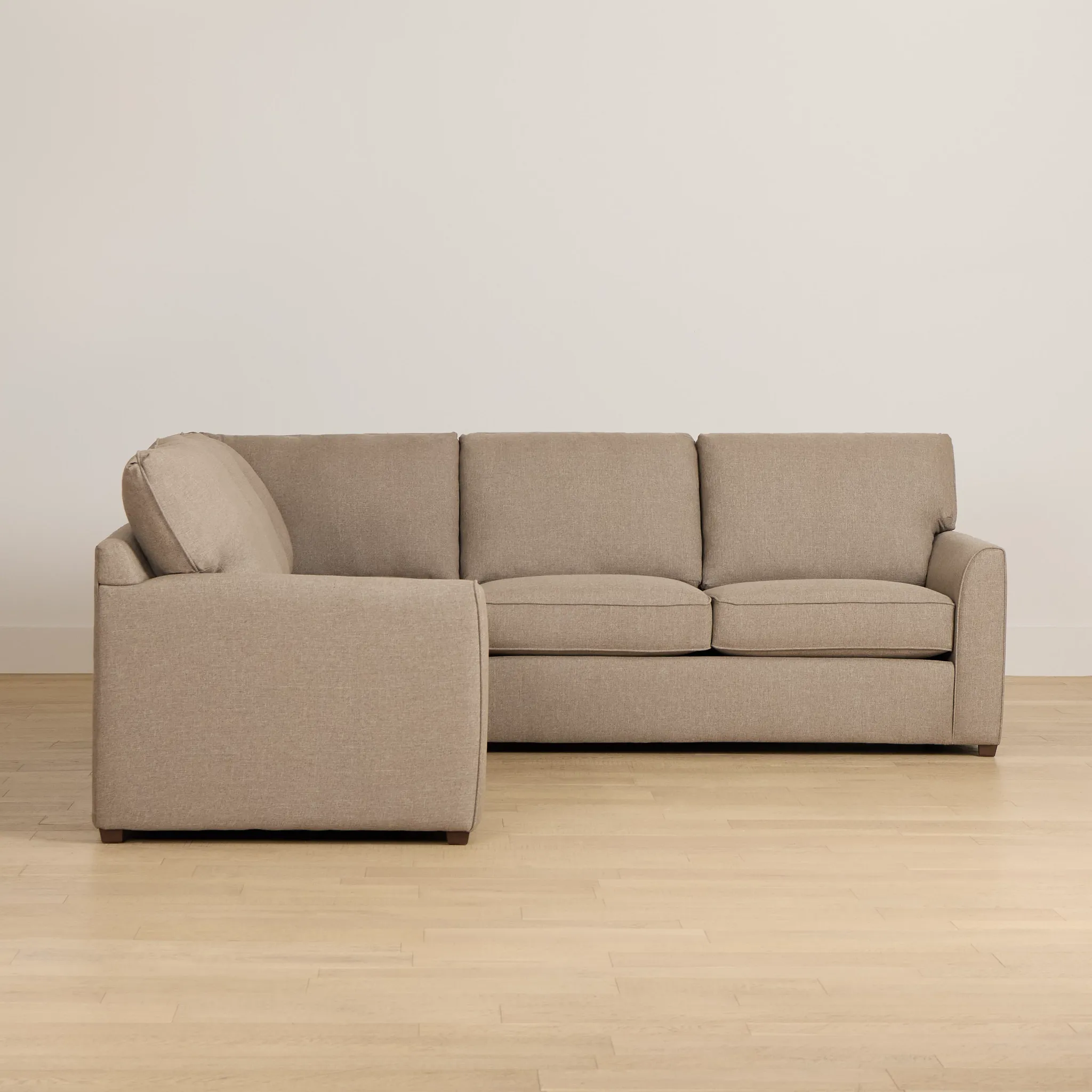 Tate Brown Fabric Medium 2-arm Right Cooling Memory Foam Sleeper Sec