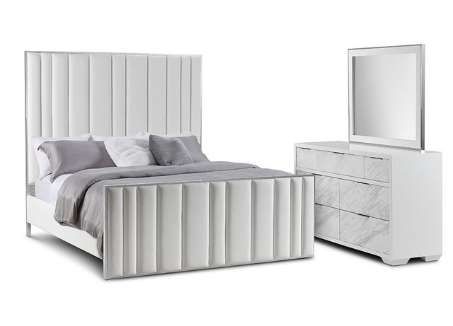 Ocean Drive White Metal Panel Bedroom