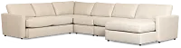 Maxwell Light Gray Fabric Large Right Chaise Sectional