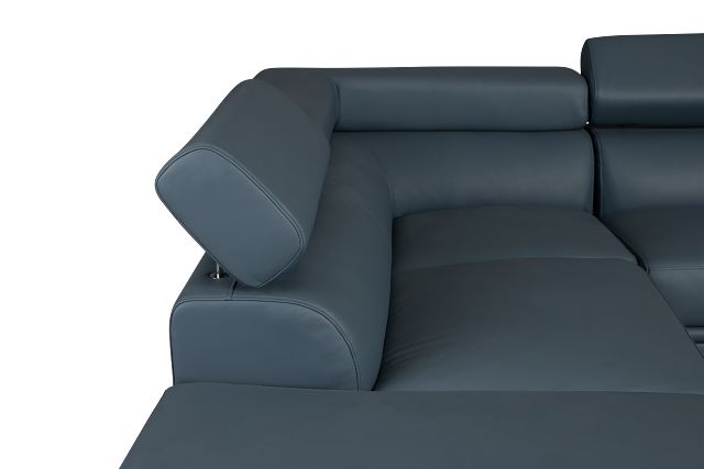 Drew Dark Blue Micro Left Chaise Sectional
