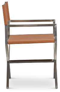 Haven Brown Chrome Upholstered Arm Chair