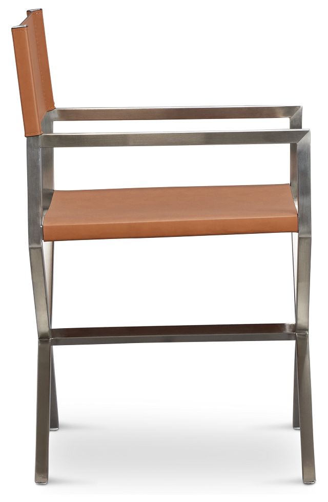 Haven Brown Chrome Arm Chair