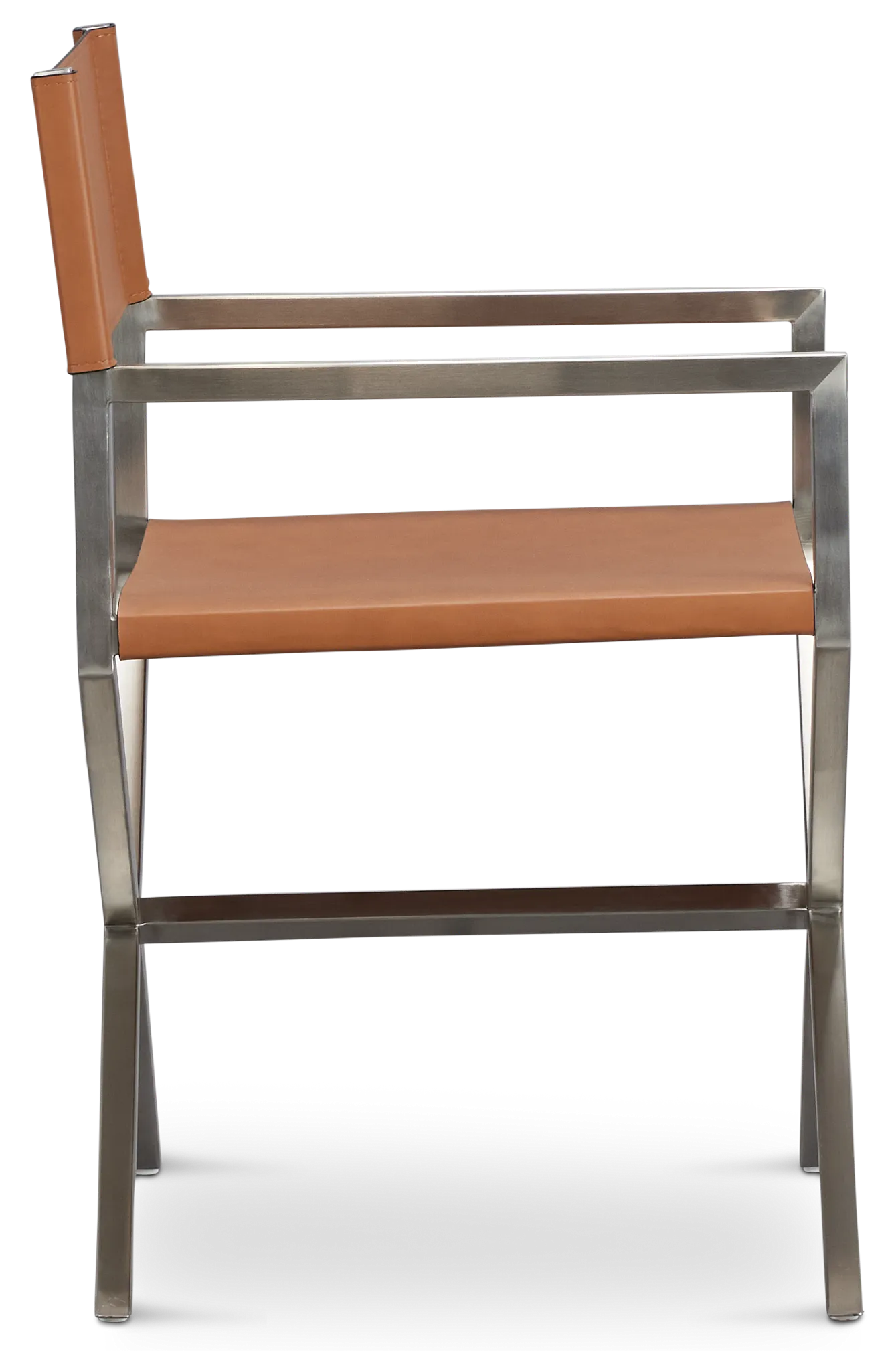 Haven Brown Chrome Upholstered Arm Chair