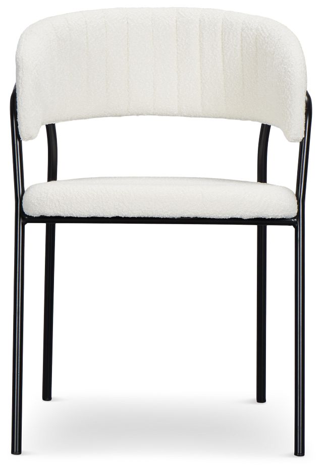 Fremont White Upholstered Arm Chair