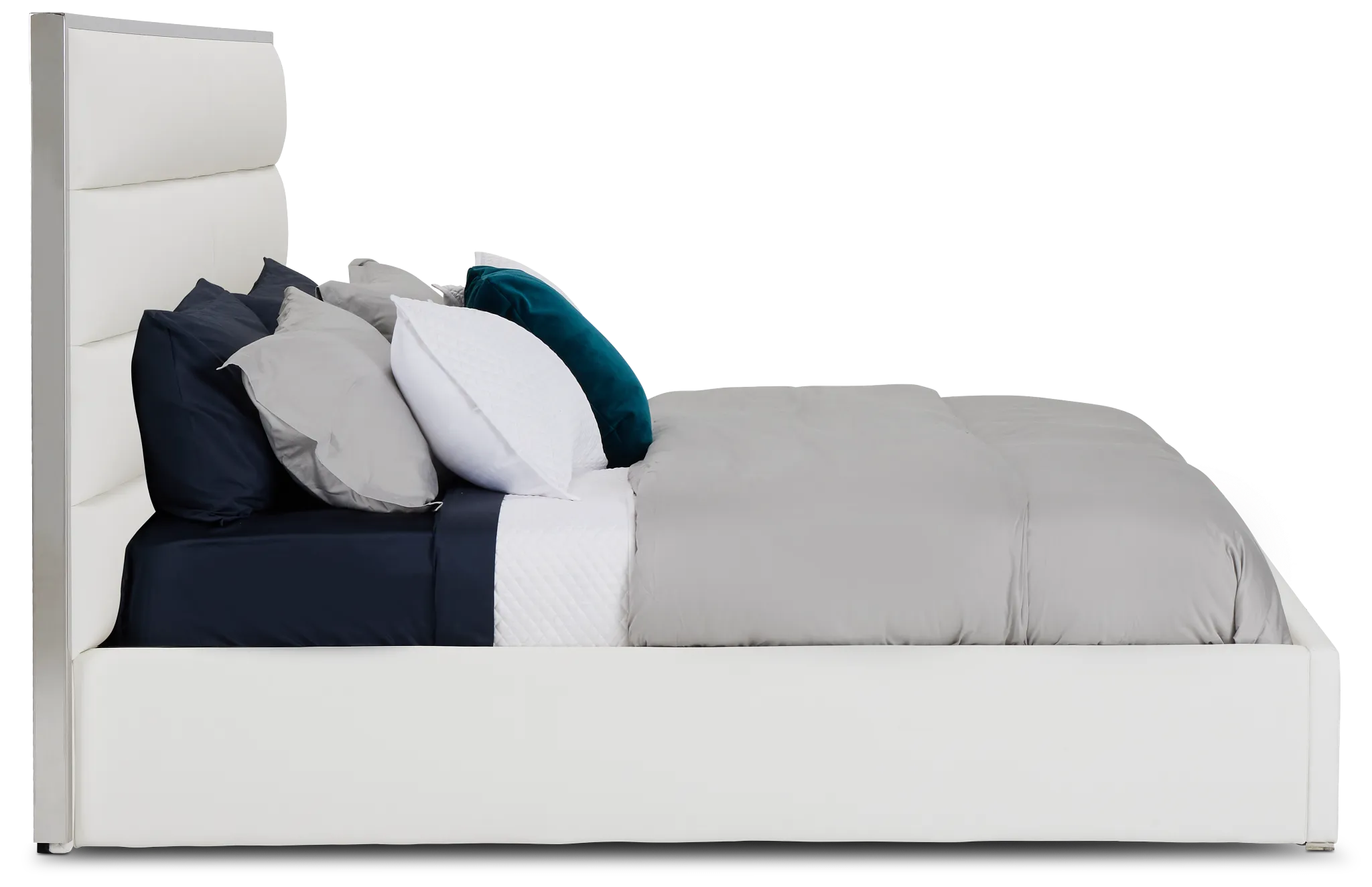 Cortina White Uph Platform Bed