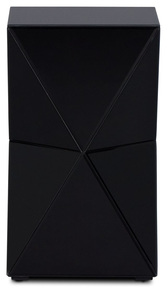 Alexia Black Glass End Table