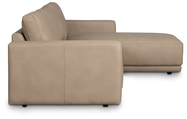 Kellan Taupe Leather Right Chaise Sectional
