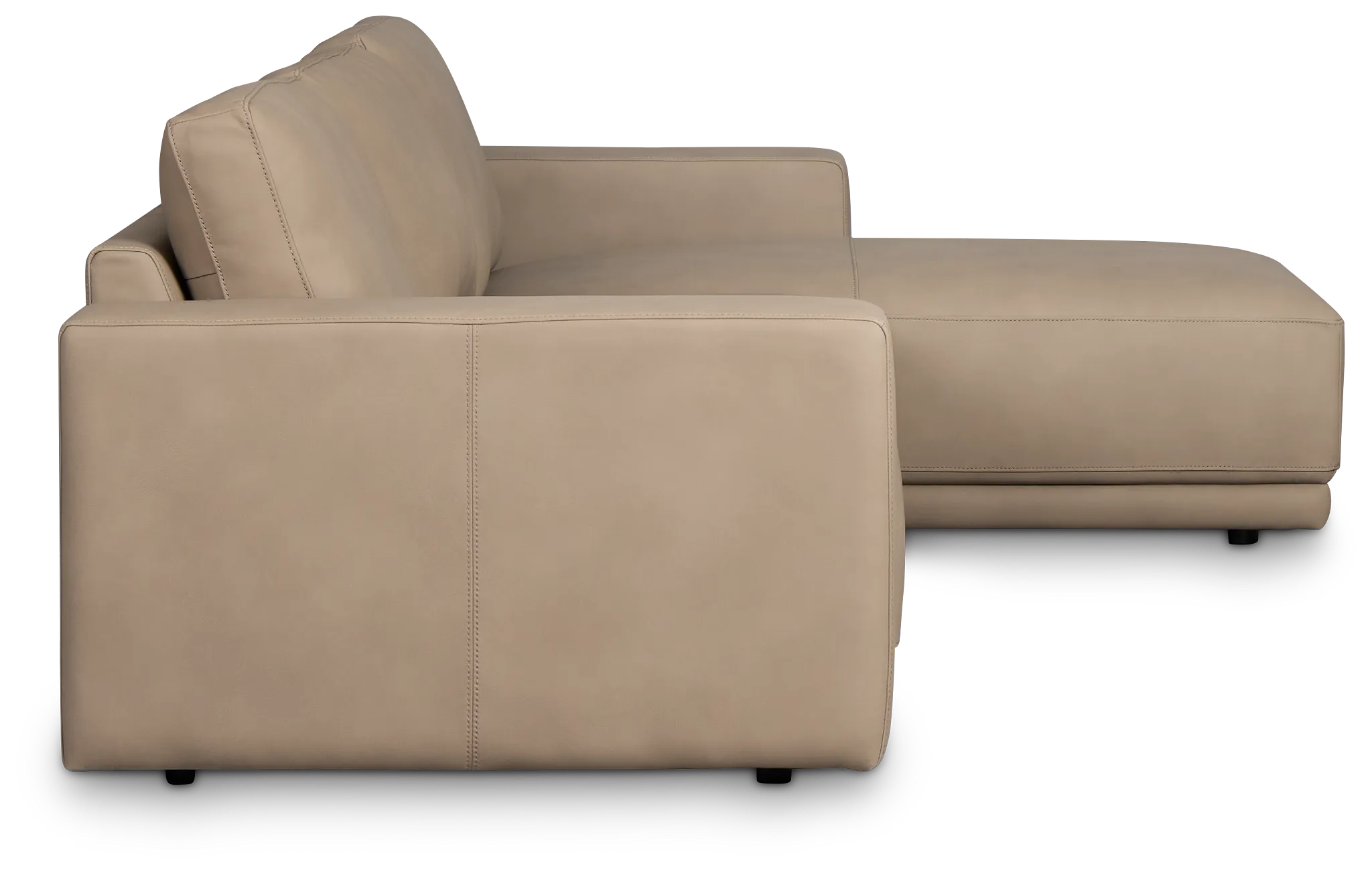 Kellan Taupe Leather Right Chaise Sectional