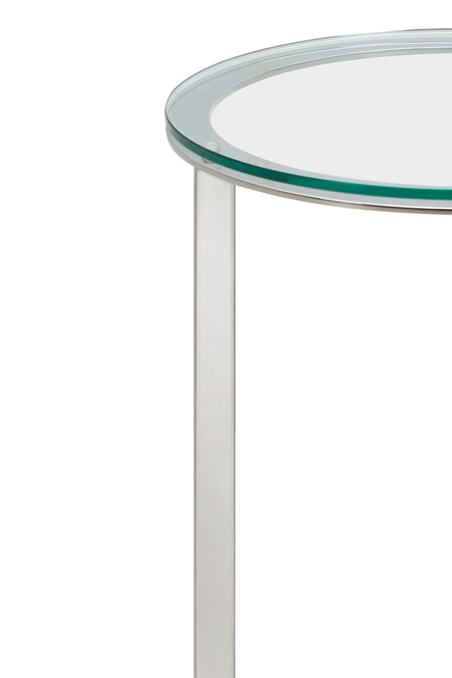 Dalston Clear Metal Round End Table