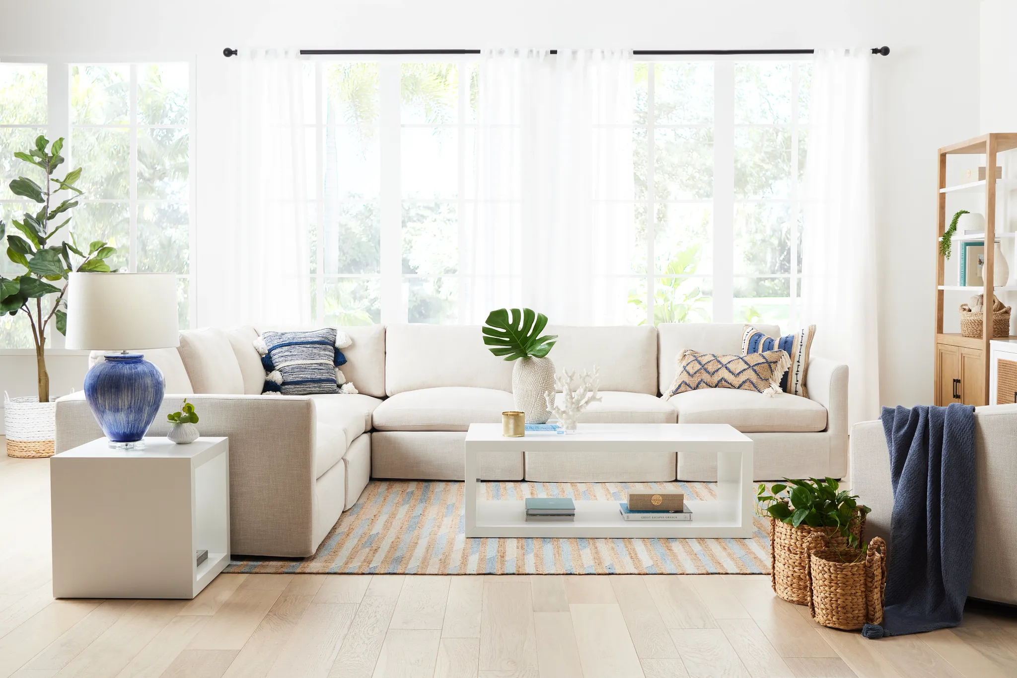 Willow Light Beige Fabric Medium Two-arm Sectional