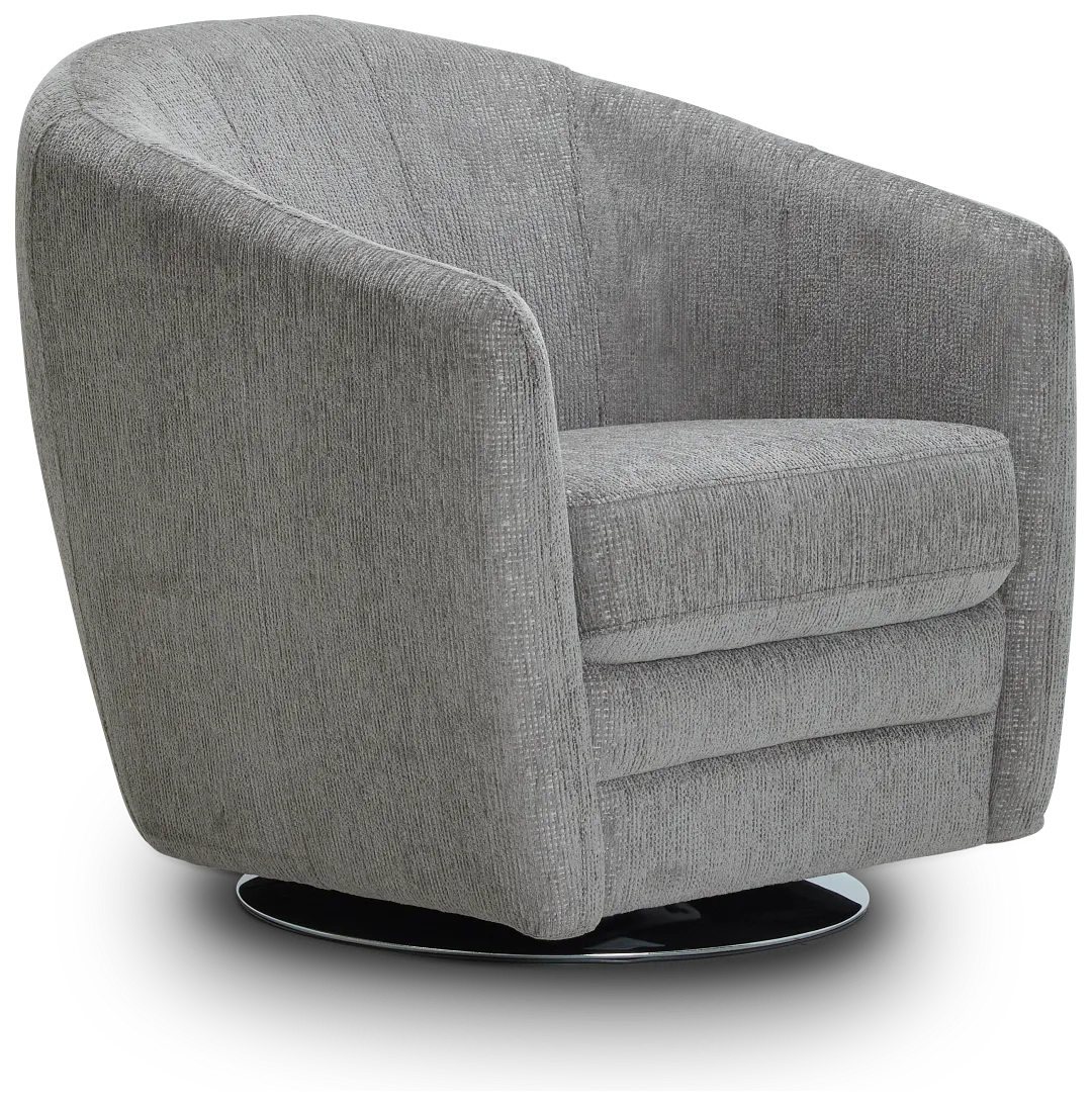 Blakely Gray Fabric Swivel Chair