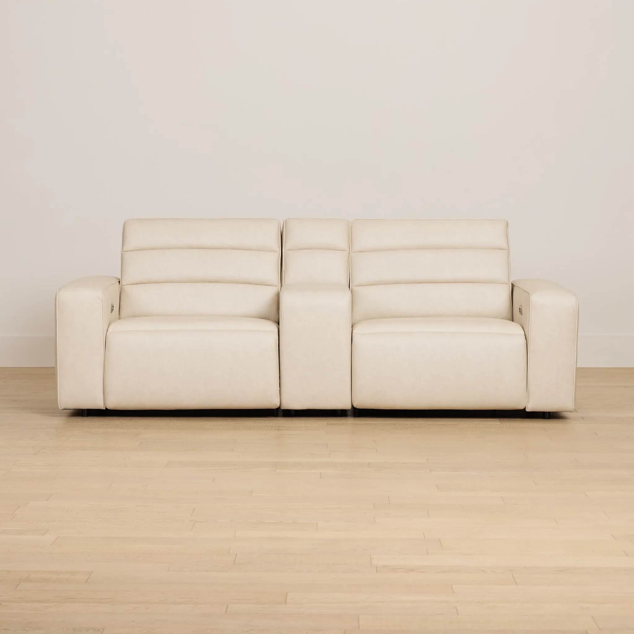 Sawyer Ivory Micro Power Reclining Console Loveseat